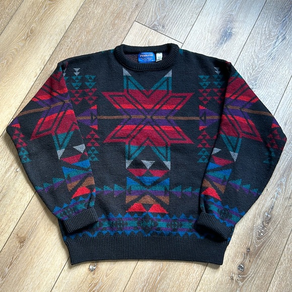 Vintage Pendleton High Grade Western Wear Sweater Mens M Wool Aztec Southwestern